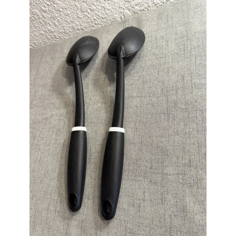 McCormick Black Kitchen Utensil 2 Piece Set Solid Spoons